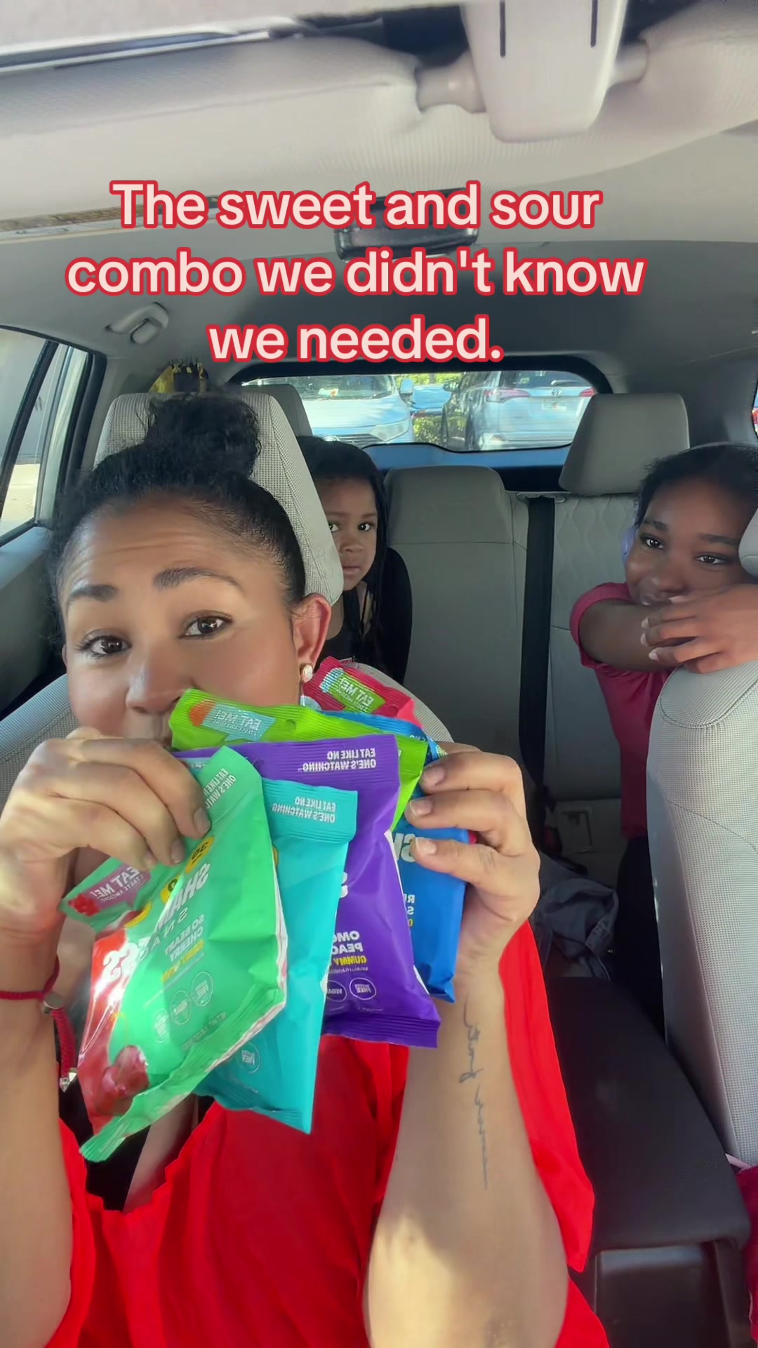 TikTok post by an influencer for Shameless Snacks. Caption reads: [...] #BecomingAri @Shameless Snacks.