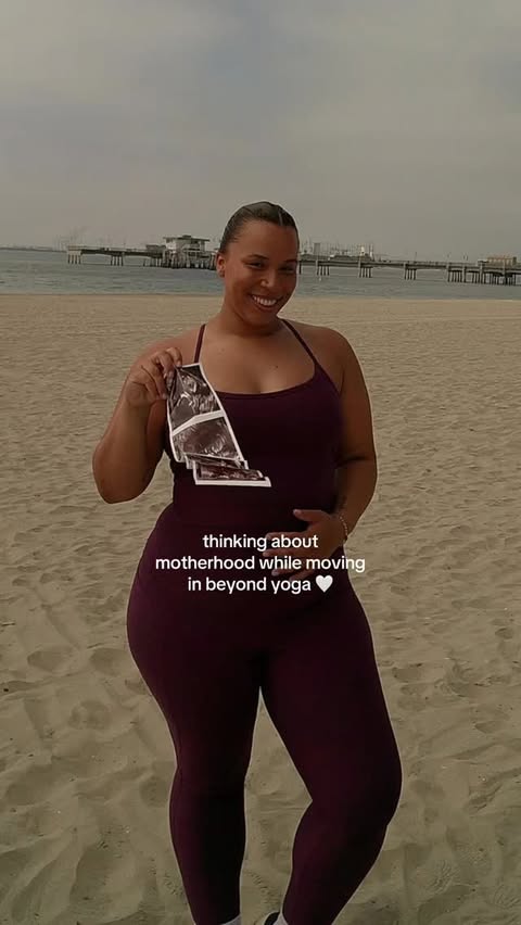 Instagram post by @danielleburnett__ for Beyond Yoga. Caption reads: [...] one quiet moment at a time @beyondyoga....