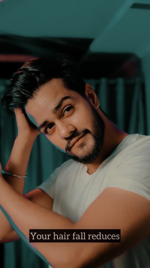 Instagram post by @lifeofgauravv for HealthKart. Caption reads: Say goodbye to dry and dull hair with HK Vitals....