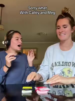 TikTok post by @calleyandmeg for Lucky Egg. Caption reads: Sorry what with calley and Meg 😂 @Lucky Egg....