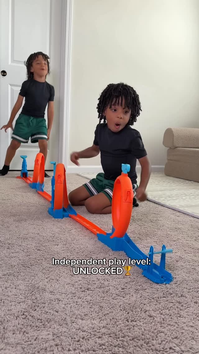 Instagram post by @officialmartinfam for Hot Wheels. Caption reads: Nonstop FUN🤩 The boys are obsessed with their Hot....