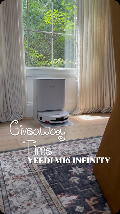 Instagram post by @homebyxi for yeedi. Caption reads: [...] with my favorite robot vacuum brand,....
