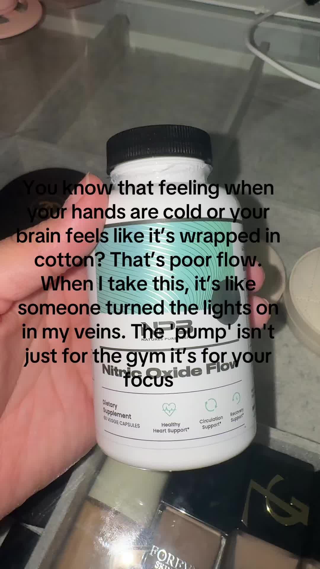 TikTok post by @hi.imles for Nature's Pure Blend. Caption reads: Nitric oxide flow @Nature Pure Blend #tiktokshop....