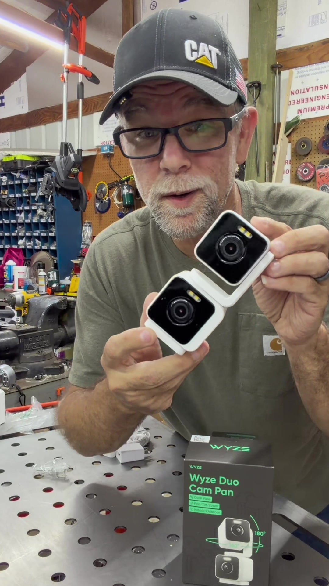 TikTok post by @travistrujillo30 for Wyze. Caption reads: Wyze Duo Cam Pan — Wired 2K Dual Security [...].