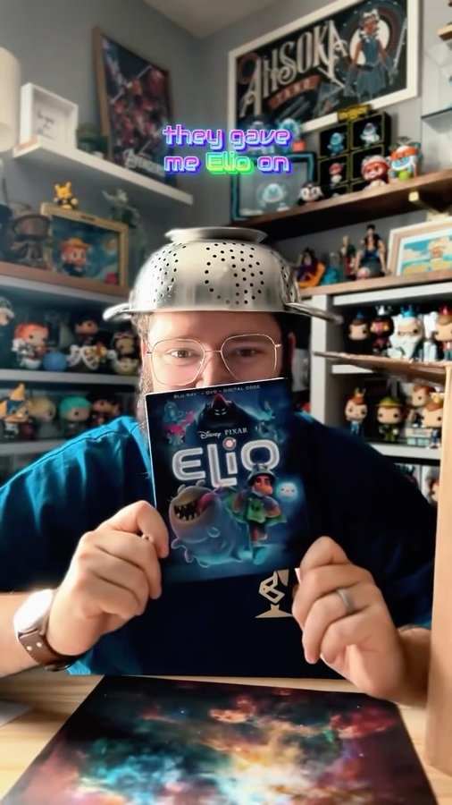 Instagram post by @bibbidi.bobbidi.beard for Pixar. Caption reads: @pixar beamed down a special box to celebrate....