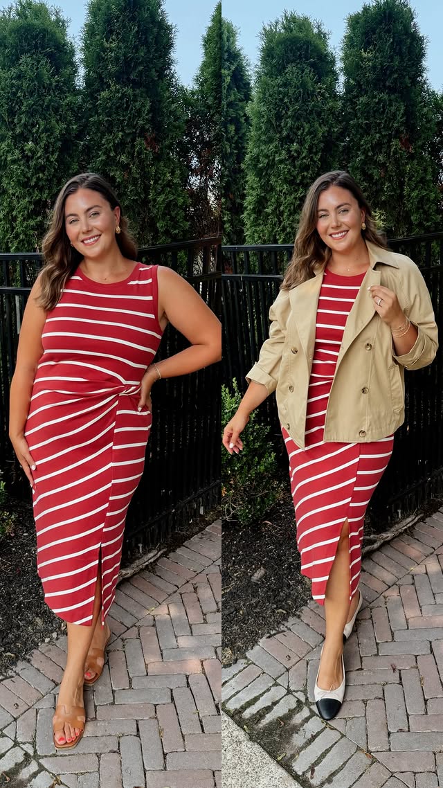 Instagram post by @caralynmirand for Talbots. Caption reads: wear now, wear later: ☀️👉🍂 3 @talbotsofficial....