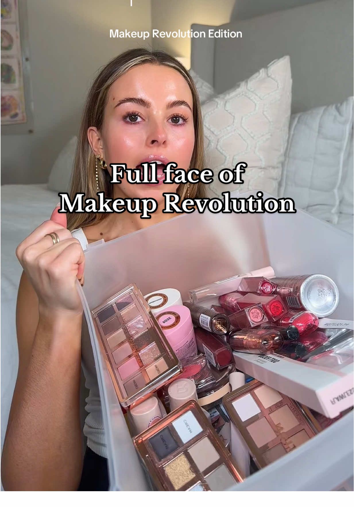 TikTok post by @mckennagoddard for Makeup Revolution. Caption reads: my review & first impressions of @Makeup....