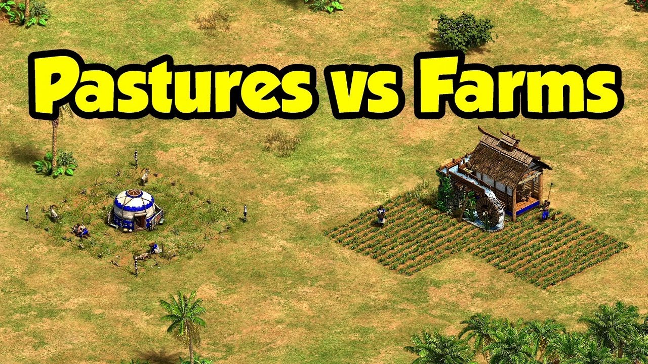 YouTube post by @SpiritOfTheLaw for Squarespace. Caption reads: Are Pastures overpowered? (AoE2).