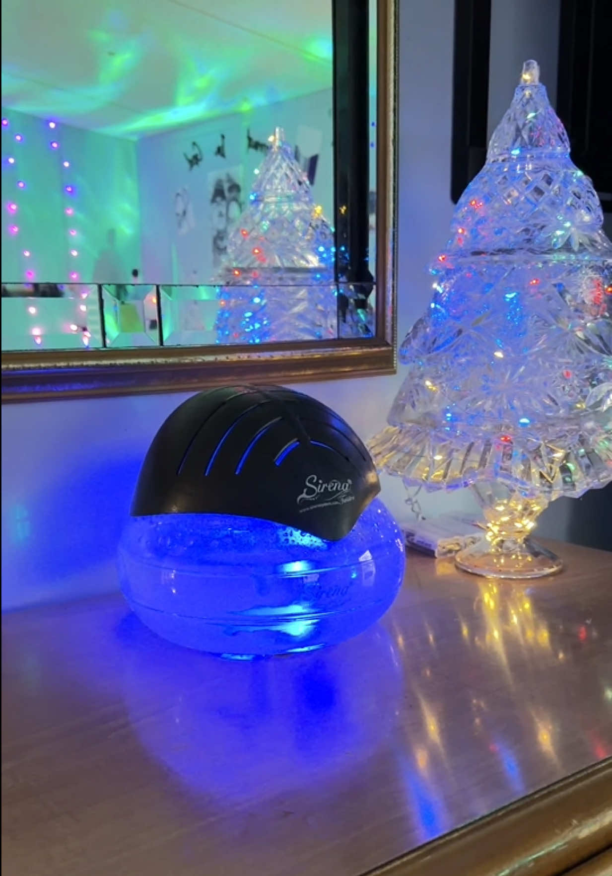 TikTok post by @mimiofteninfl for Sirena System. Caption reads: Air purifier air cleaner, LED, and can use....