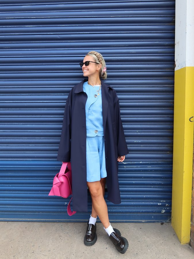 Instagram post by @goodmannersstyle for Monki. Caption reads: A little autumn outfit inspo to start the week off....