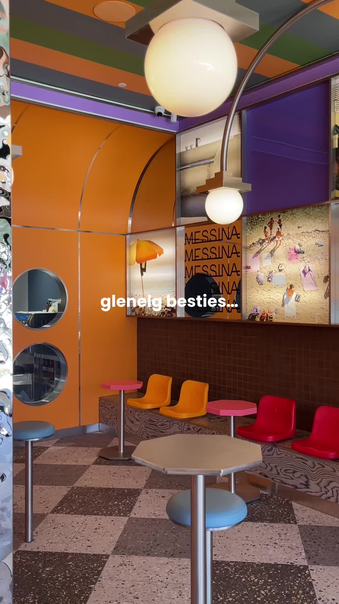 TikTok post by @leanne.eats for Gelato Messina. Caption reads: glenelg besties @MESSINA just opened it and is....