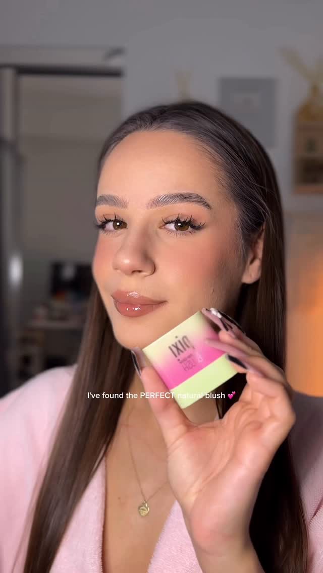 Instagram post by @kaitlynfallbeauty for Pixi Beauty. Caption reads: Perfect natural mini-blush by @pixibeauty 🍒....