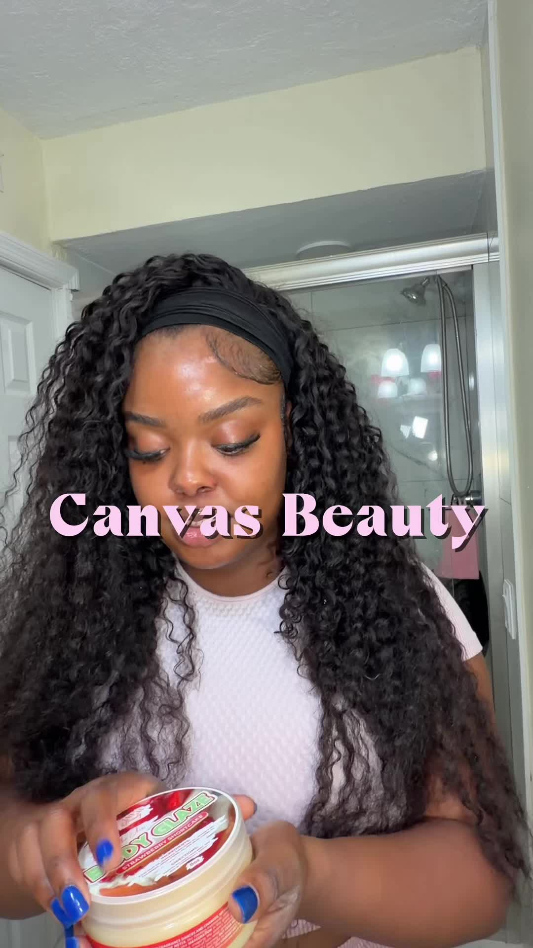 TikTok post by @sashalaureenn for Canvas Beauty Brand. Caption reads: @CANVAS BEAUTY BRAND strawberry shortcake is....
