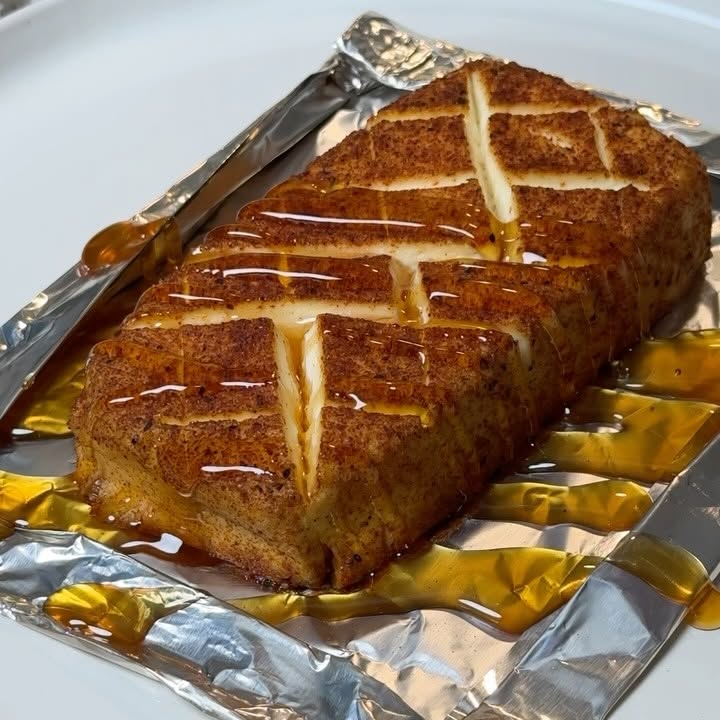 Instagram post by @marriedtobbq for Bear Mountain BBQ. Caption reads: Smash or pass? Hot Honey Smoked Cream Cheese 🤤....