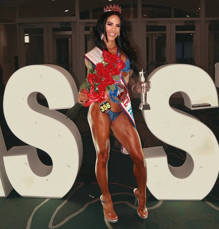 Instagram post by @dianadmoussa for Gymreapers. Caption reads: Your Ms. Texas State Open Women’s Bikini Overall....