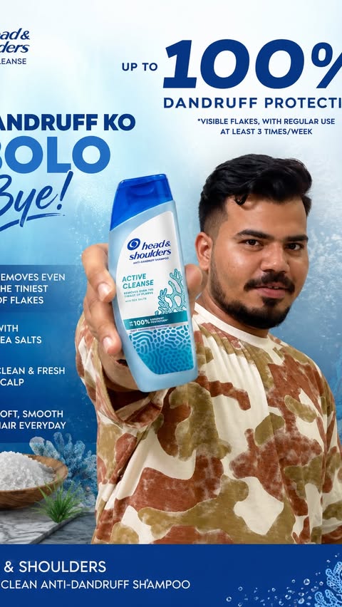 Instagram post by @pawanr_aj8600 for Flipkart Lifestyle. Caption reads: Dandruff ko bolo BYE! 👋✨ Black outfits ab avoid....