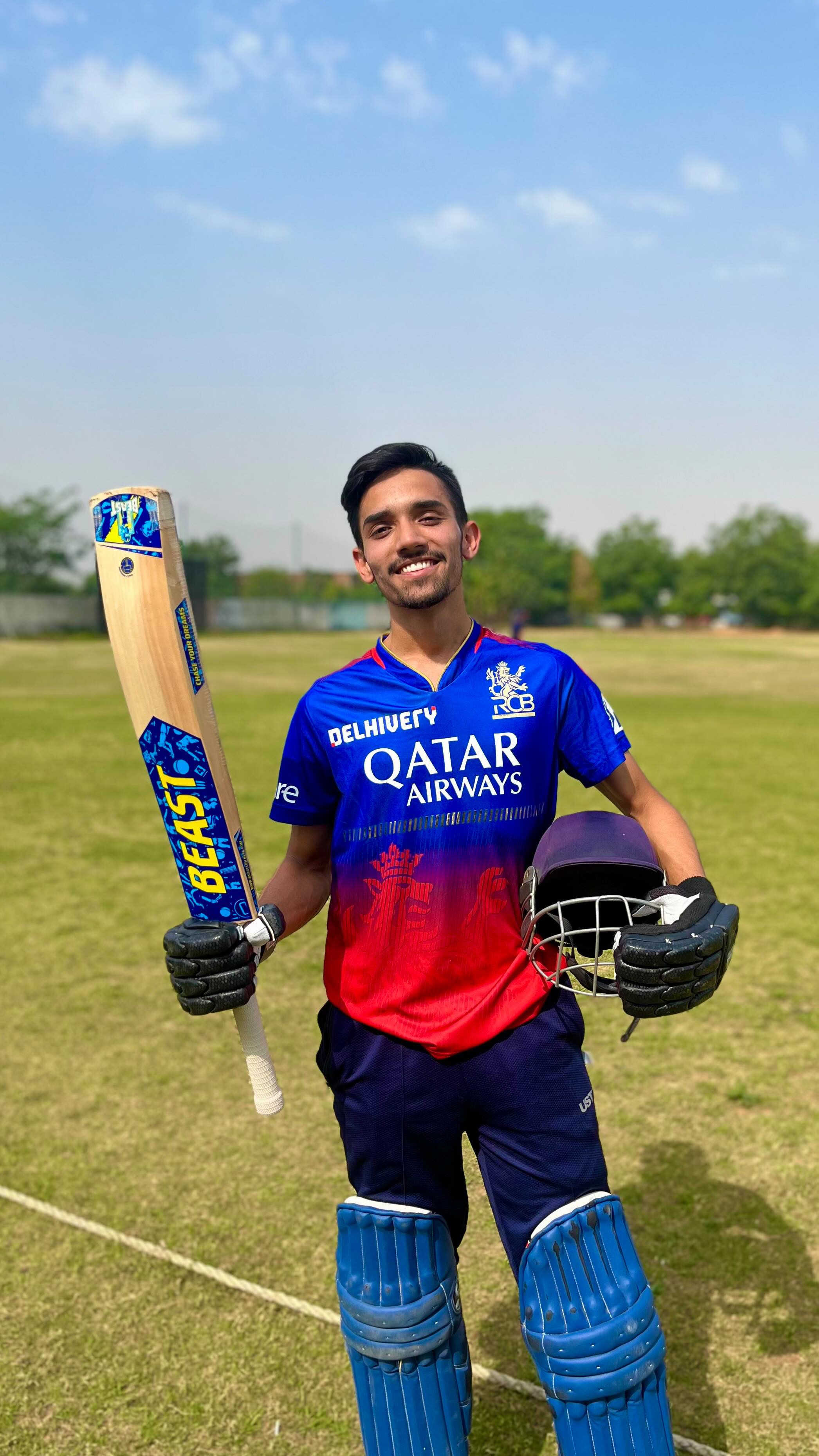Instagram post by @cricket.cardio for Optimum Nutrition Egypt. Caption reads: RCB is unlocking its greatest performance....