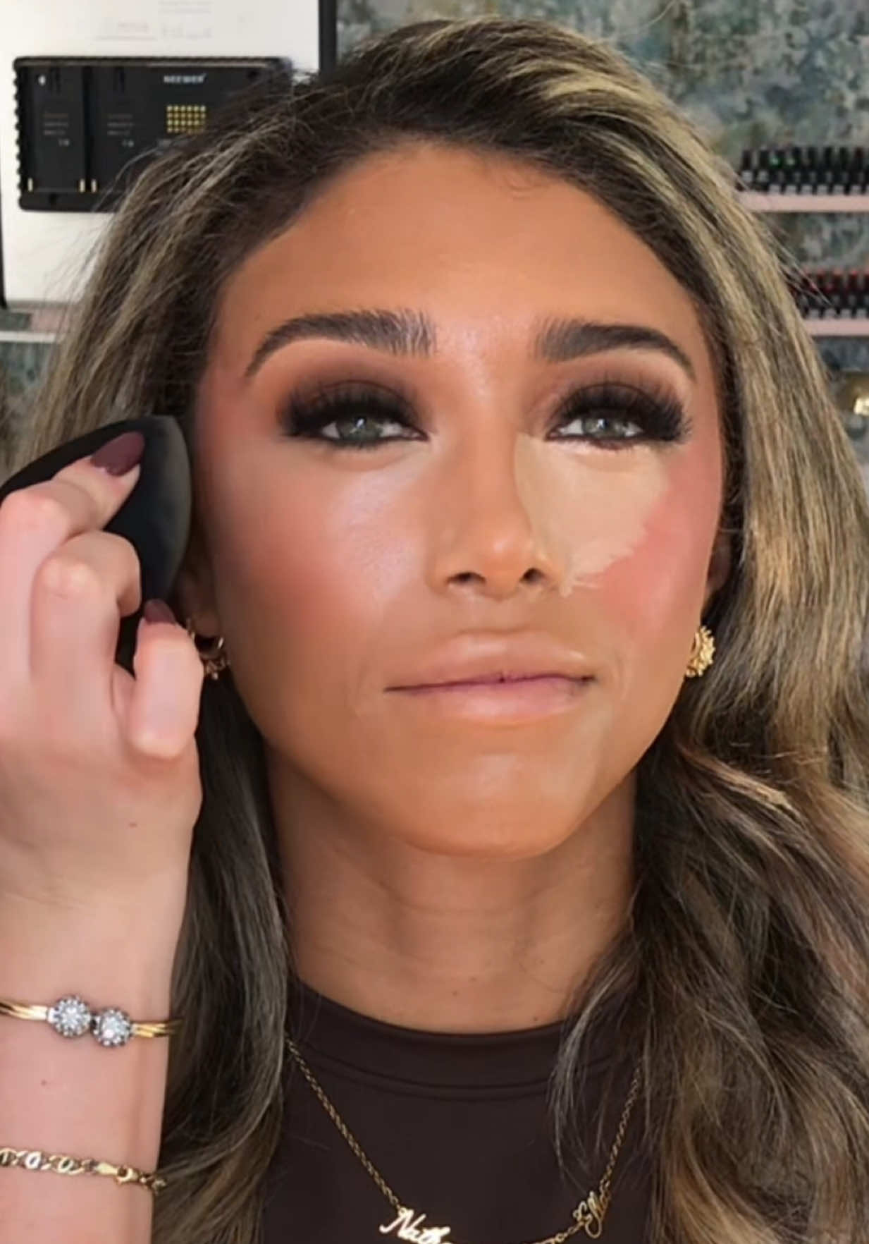 TikTok post by @byrobynanderson for HNB Cosmetics. Caption reads: The new @HNB Cosmetics has quickly became a new....