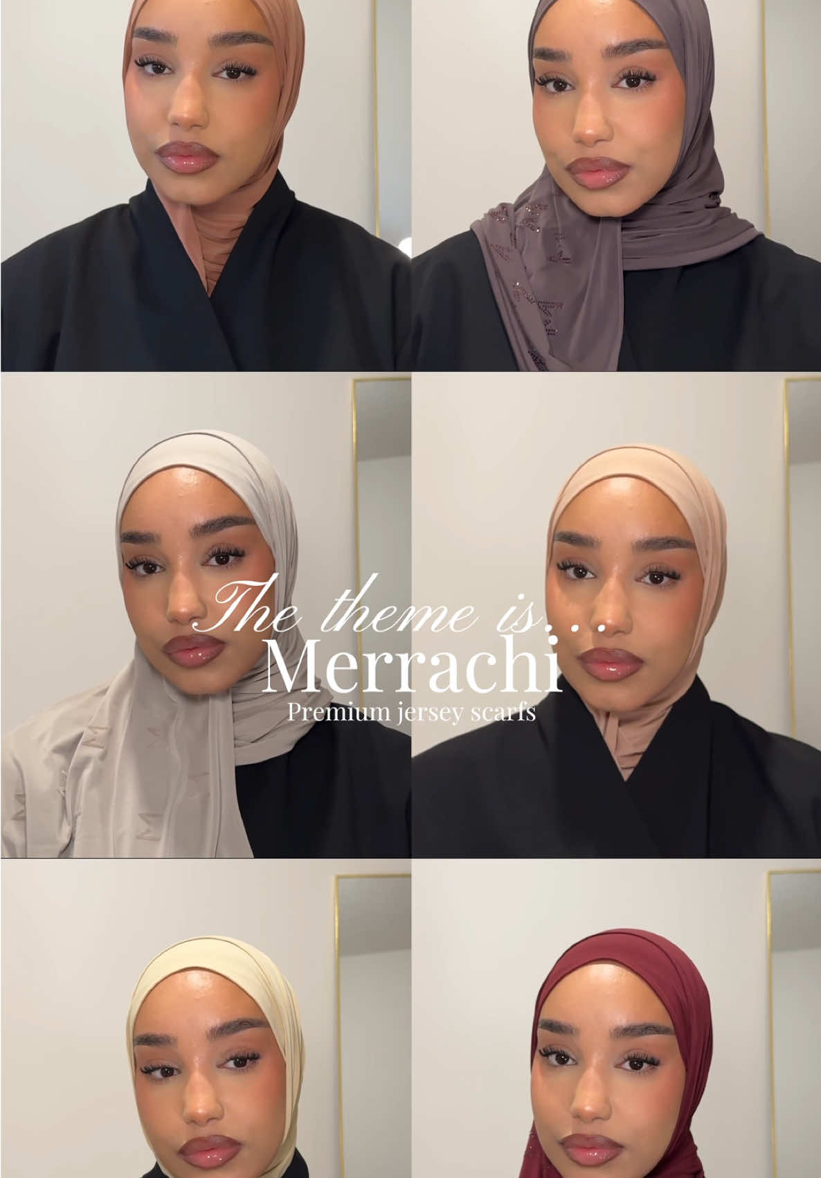 TikTok post by @manalmiaa for Merrachi. Caption reads: [...] of my favourite premium scarfs from....