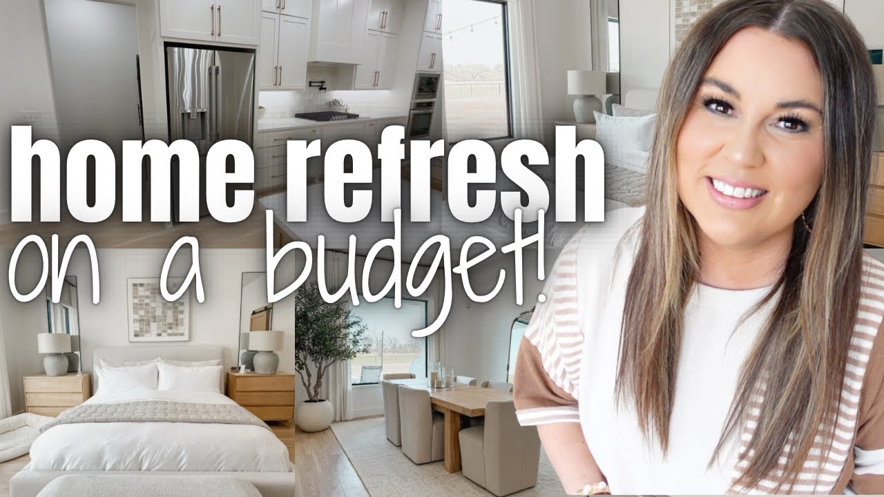 YouTube post by @TilVacuumDoUsPart for Boutique Rugs. Caption reads: SPRING HOME REFRESH ON A BUDGET | SMALL HOME....