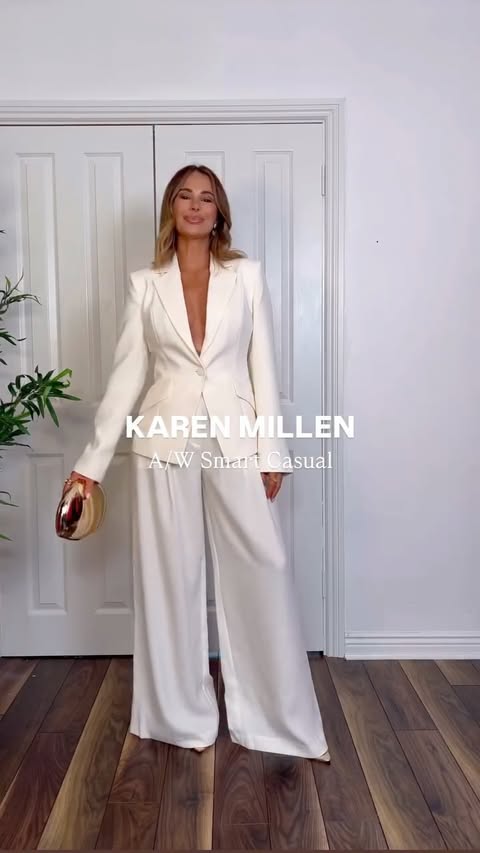Instagram post by @carolbyrne30 for Karen Millen. Caption reads: ✨ Some smart casual looks from @karen_millen to....