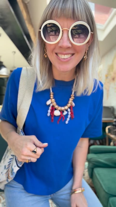 Instagram post by @girlwithbellsandwhistles for Accessorize. Caption reads: [...] T-shirts @mintvelvet Bag & jewellery....