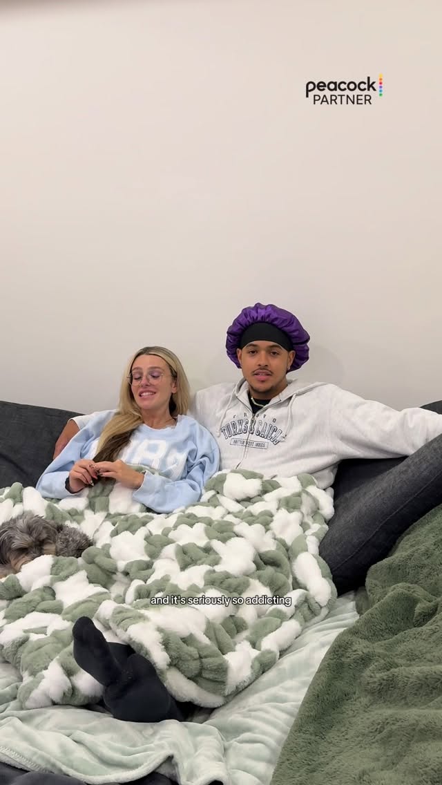 Instagram post by @mjgalloway1001 for Peacock. Caption reads: #PeacockPartner This show is INSANE 😱 We just....