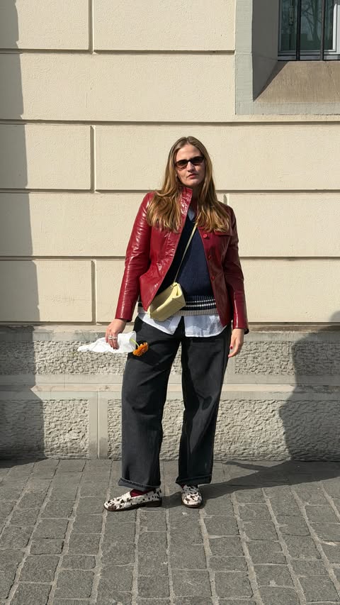 Instagram post by @fannythefoodie for ARMEDANGELS. Caption reads: @armedangels has such a great denim selection, and....