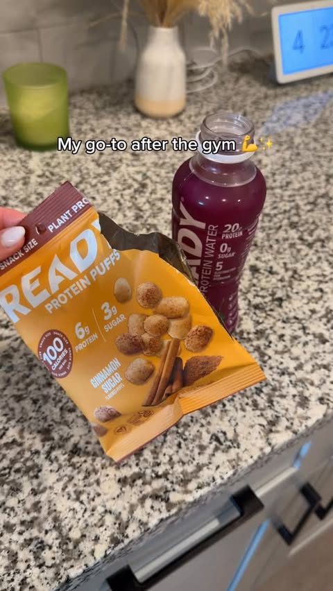 Instagram post by @twins_ugc for Ready Nutrition. Caption reads: Post-gym essentials that make hitting my protein....