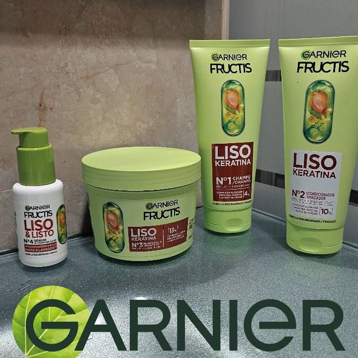 Instagram post by @pepa.29 for Garnier España. Caption reads: 💚GARNIER LISO KERATINA💚

REGALO  de GARNIER

Yo....