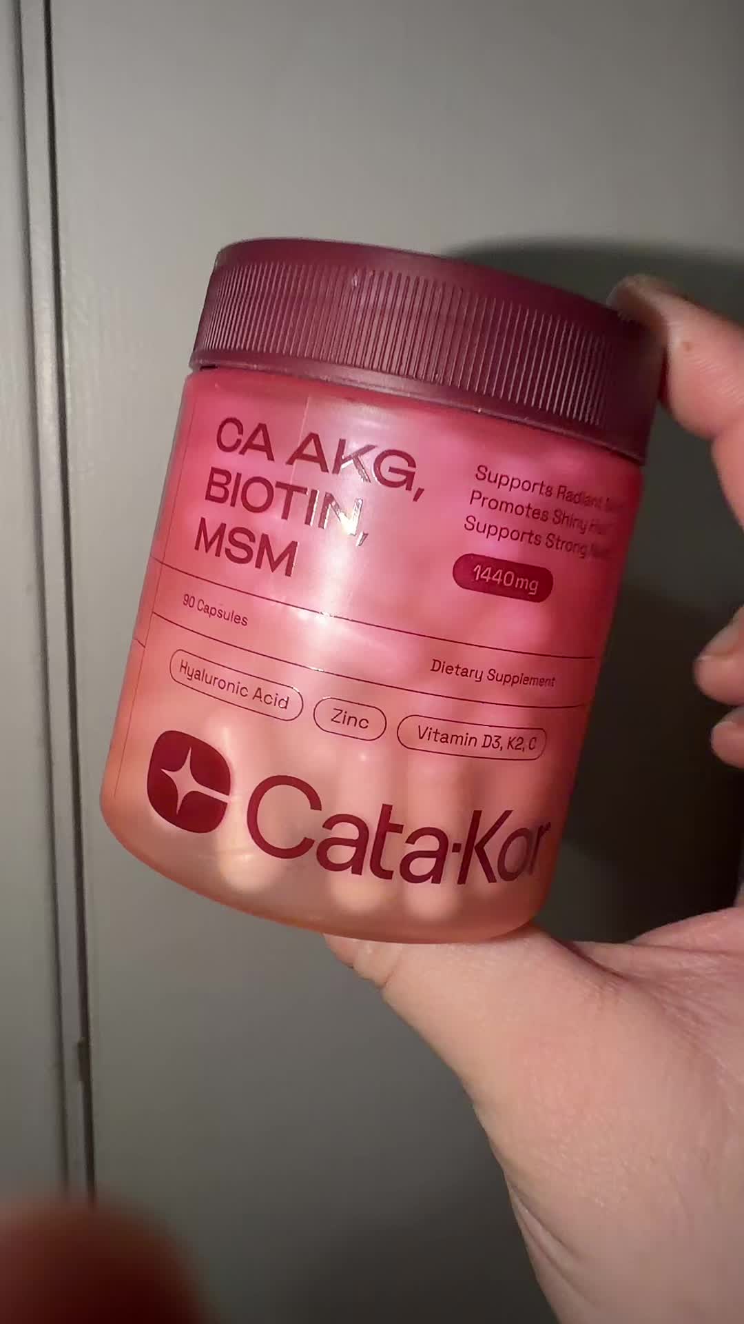 TikTok post by @itzz_kota1 for CataKor. Caption reads: Cata-Kor new supplement AKG Biotin MSM @catakor.us....