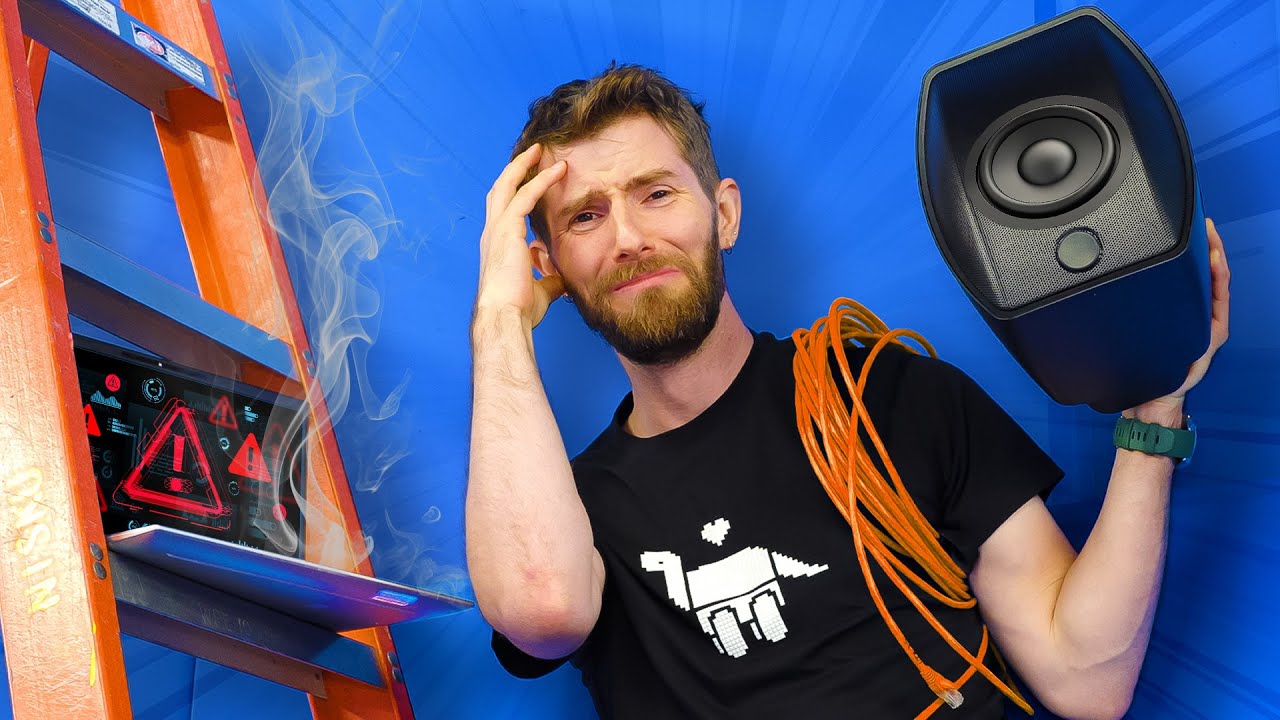 YouTube post by @LinusTechTips for Dbrand. Caption reads: When you do such a bad job the company flies a guy....