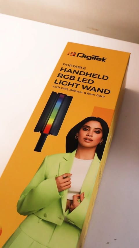 Instagram post by @visualsby.ansh for Digitek. Caption reads: Just tried the Digitek DSL-30W RGB LED Light Wand,....