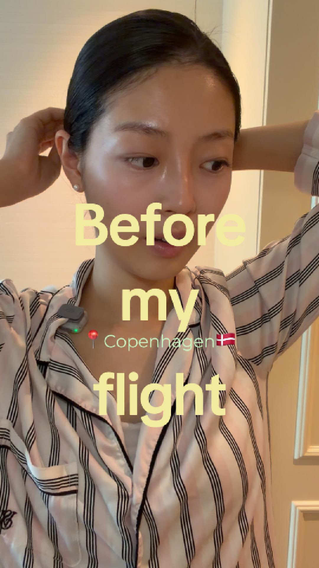 TikTok post by @loginjudy for IUNIK. Caption reads: Get ready for my flight✨ #beforemyflight #iunik....