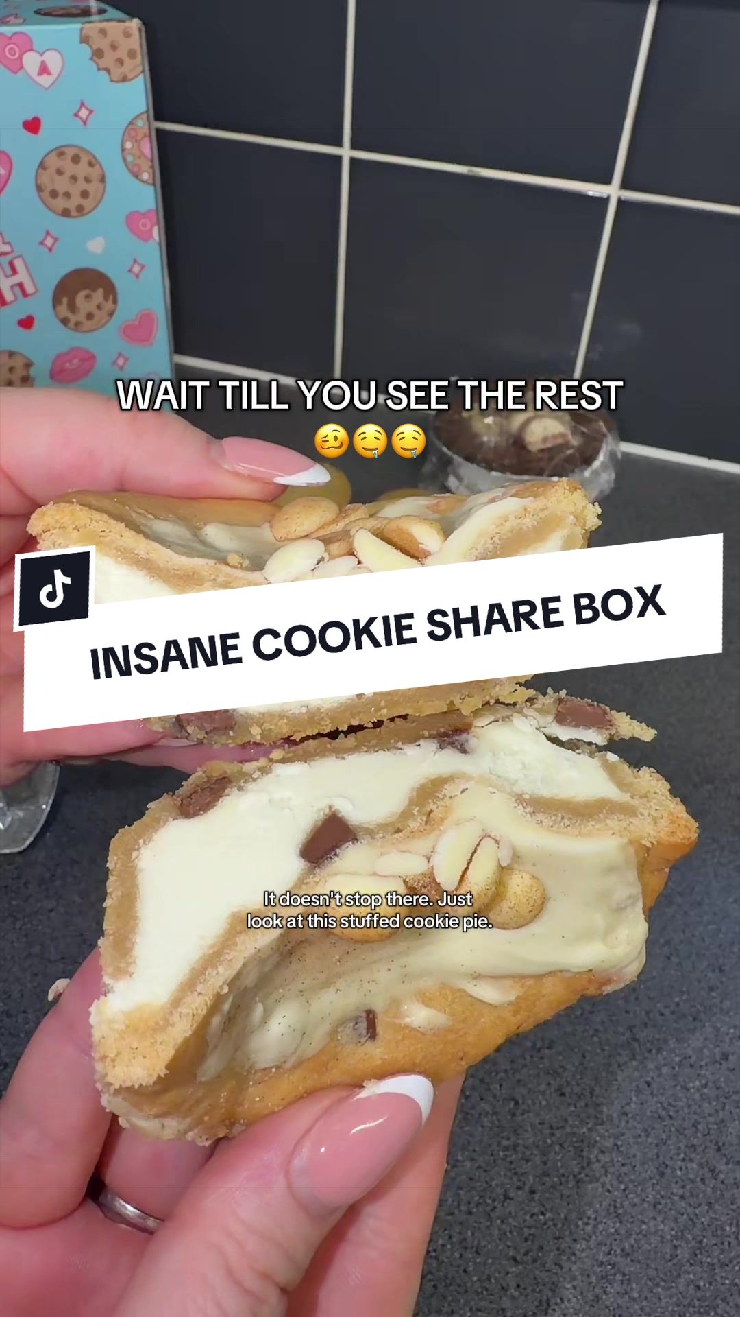 TikTok post by @alishareviews4u for Ooh & Aah. Caption reads: [...] #CookiePie #FoodTok #TikTokMadeMeBuyIt @Ooh....