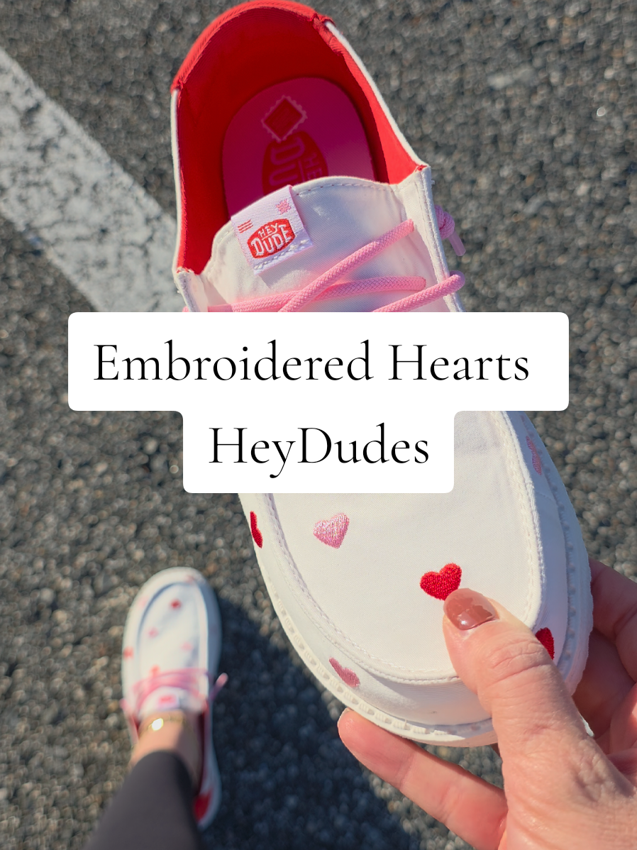 TikTok post by @mauithegolden2 for HEYDUDE shoes. Caption reads: [...] for Valentine's Day💕 @HeyDude #heydudeshoes....