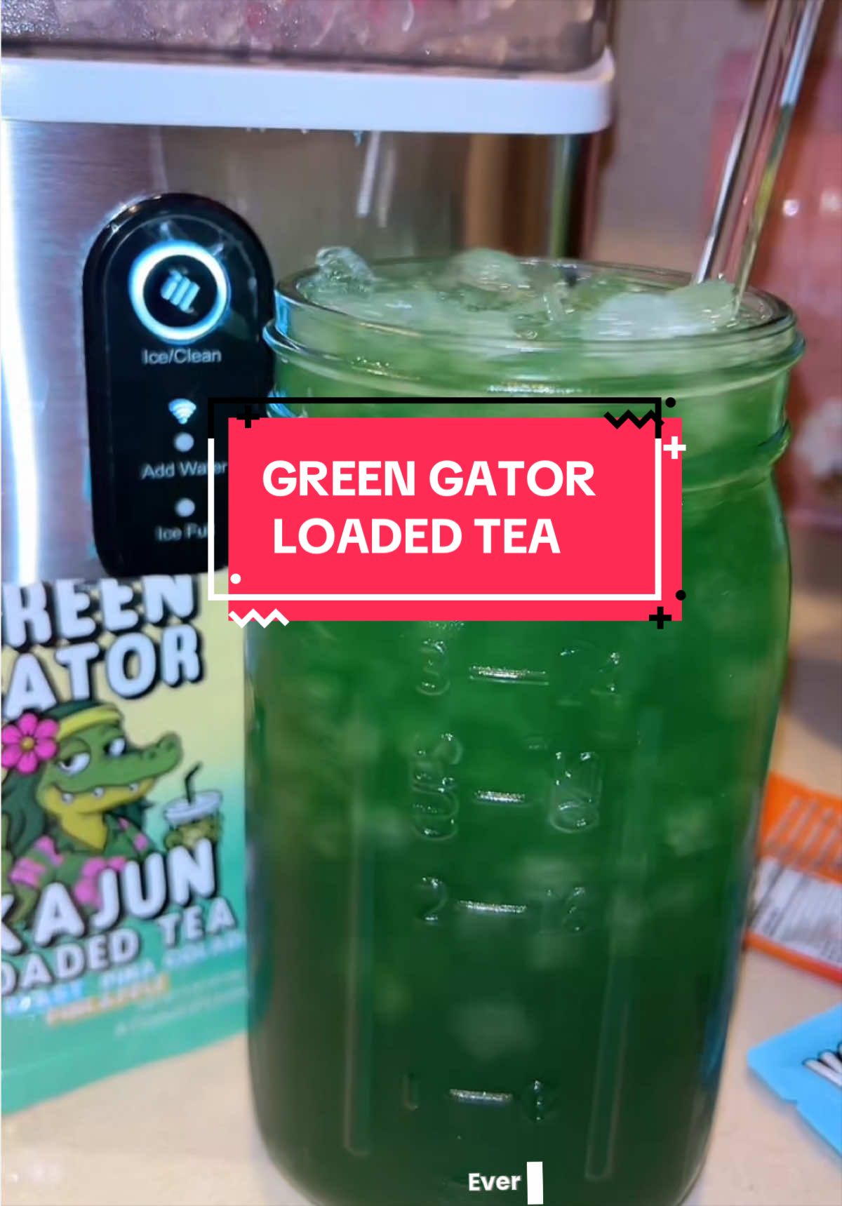 TikTok post by @graciela.ndrea for Kajun Loaded Tea. Caption reads: 6 or 12 @KaJun Loaded Tea for $18 is A STEAL....