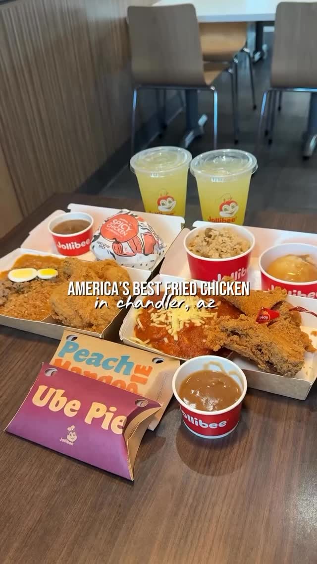 Instagram post by @theroamingruby for Jollibee US. Caption reads: i could watch this on REPEAT 😍😋🍗 #jollibee....