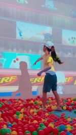 Instagram post by @anapple4snowwhite for Fantasy Kids Resort. Caption reads: 室内遊び場
ファンタジーキッズリゾートに
行ってきたよ～🚗³₃
⁡
最近
暑すぎるし
天候も不安定....