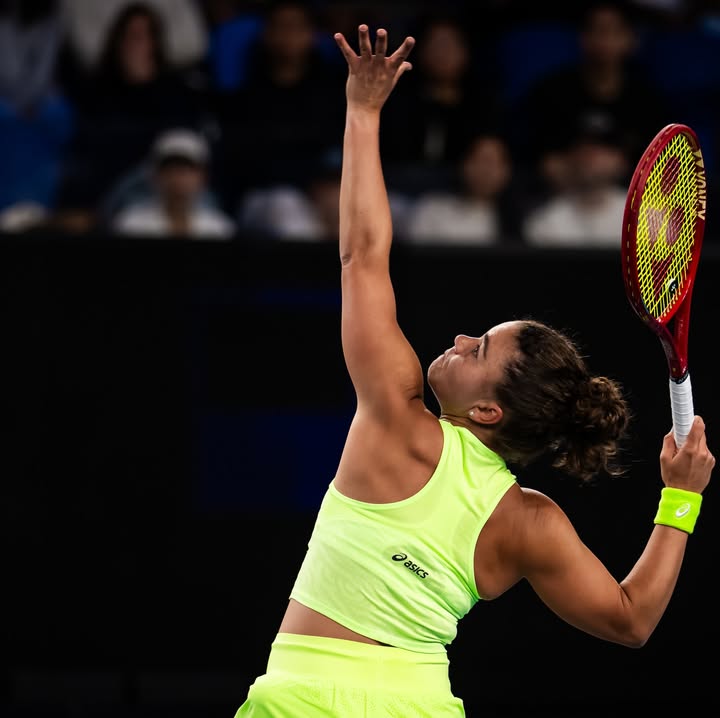 Instagram post by @jasmine_paolini for Alfa Romeo. Caption reads: Sliding through the rain and into the next round....