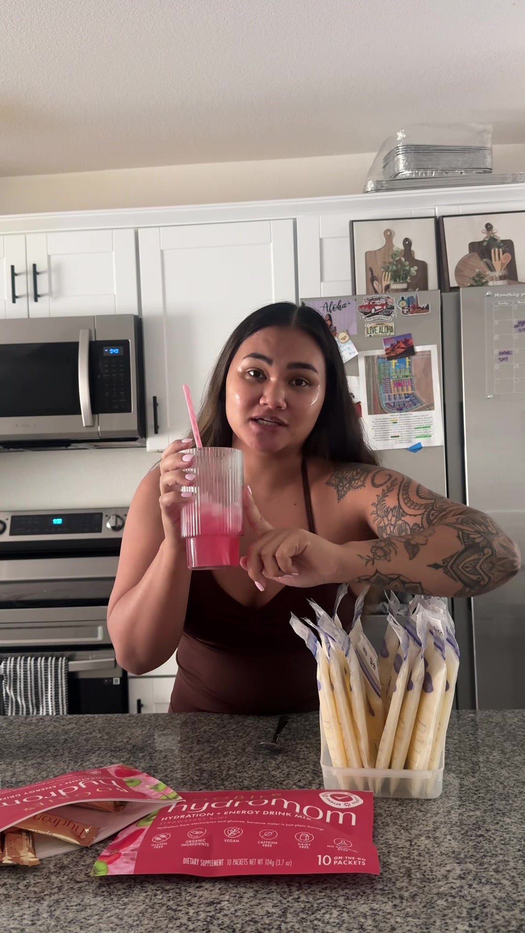 TikTok post by @aprilversola for BOOBIE* Superfoods. Caption reads: Breastfeeding mamas this one’s for you 💜 @BOOBIE....