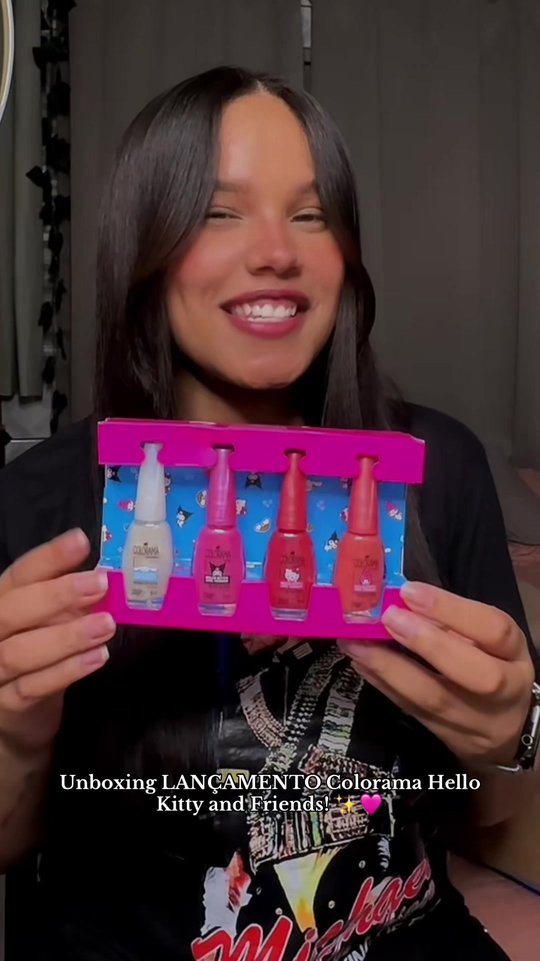 TikTok post by @marypaiva__ for Esmalte Colorama. Caption reads: [...] #LorealistarBR @Esmalte Colorama 🌈.