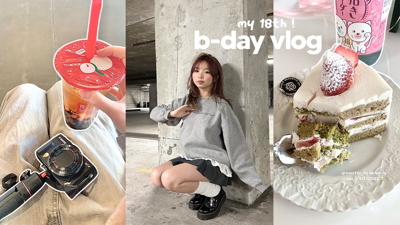 YouTube post by @miiwenn for Schoolhouse. Caption reads: 18TH BIRTHDAY VLOG🎂 going shopping, yesstyle....