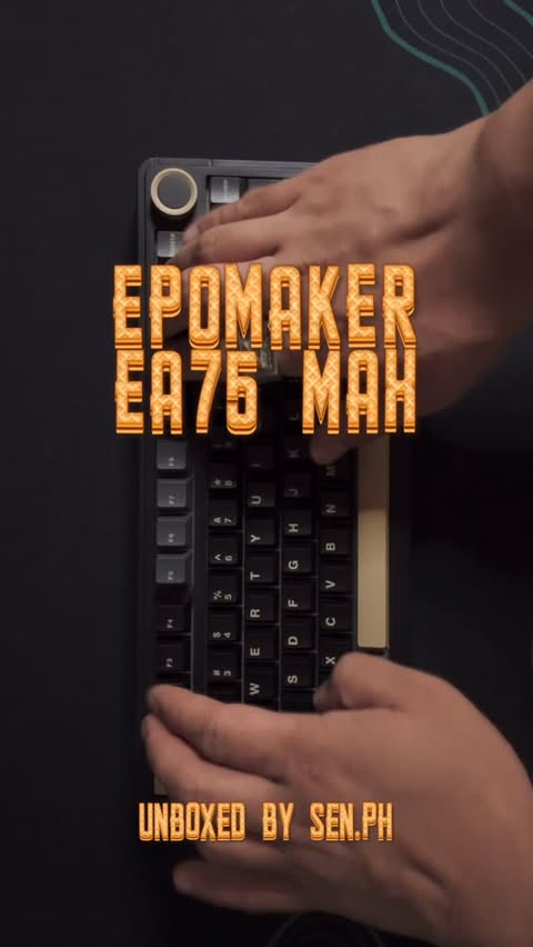Instagram post by @samuelnarbuada for Epomaker. Caption reads: @EPOMAKERkeyboard @AULA.gear EA75 MAX with stock....