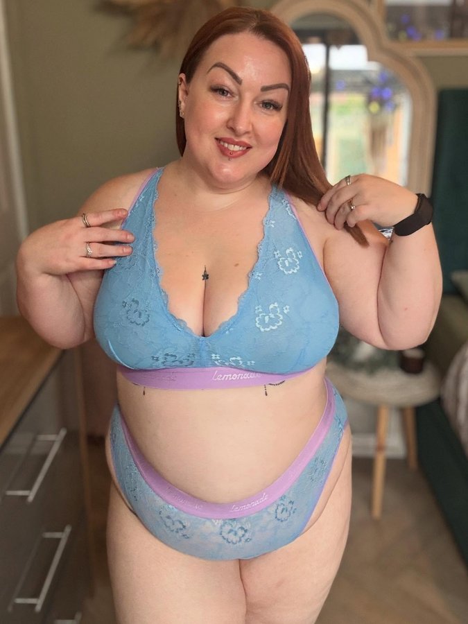 Instagram post by @curvy_crazy_cute for Lemonade Dolls. Caption reads: [...] the pastel blue signature lace from....