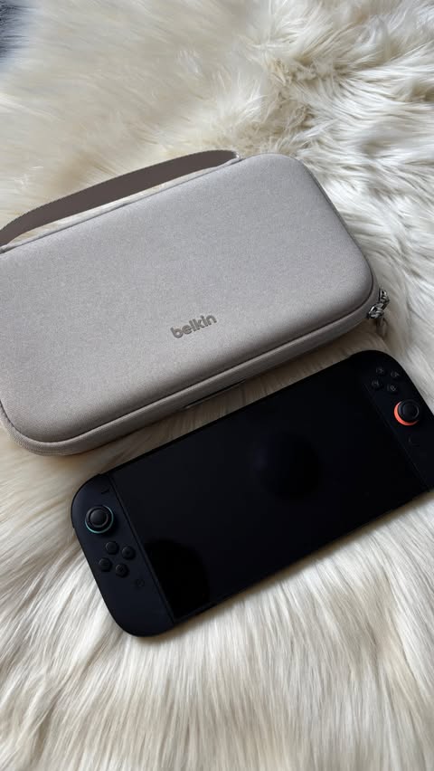 Instagram post by @pixiporo for Belkin. Caption reads: #AD | If you own a Nintendo Switch 2, Belkin’s....