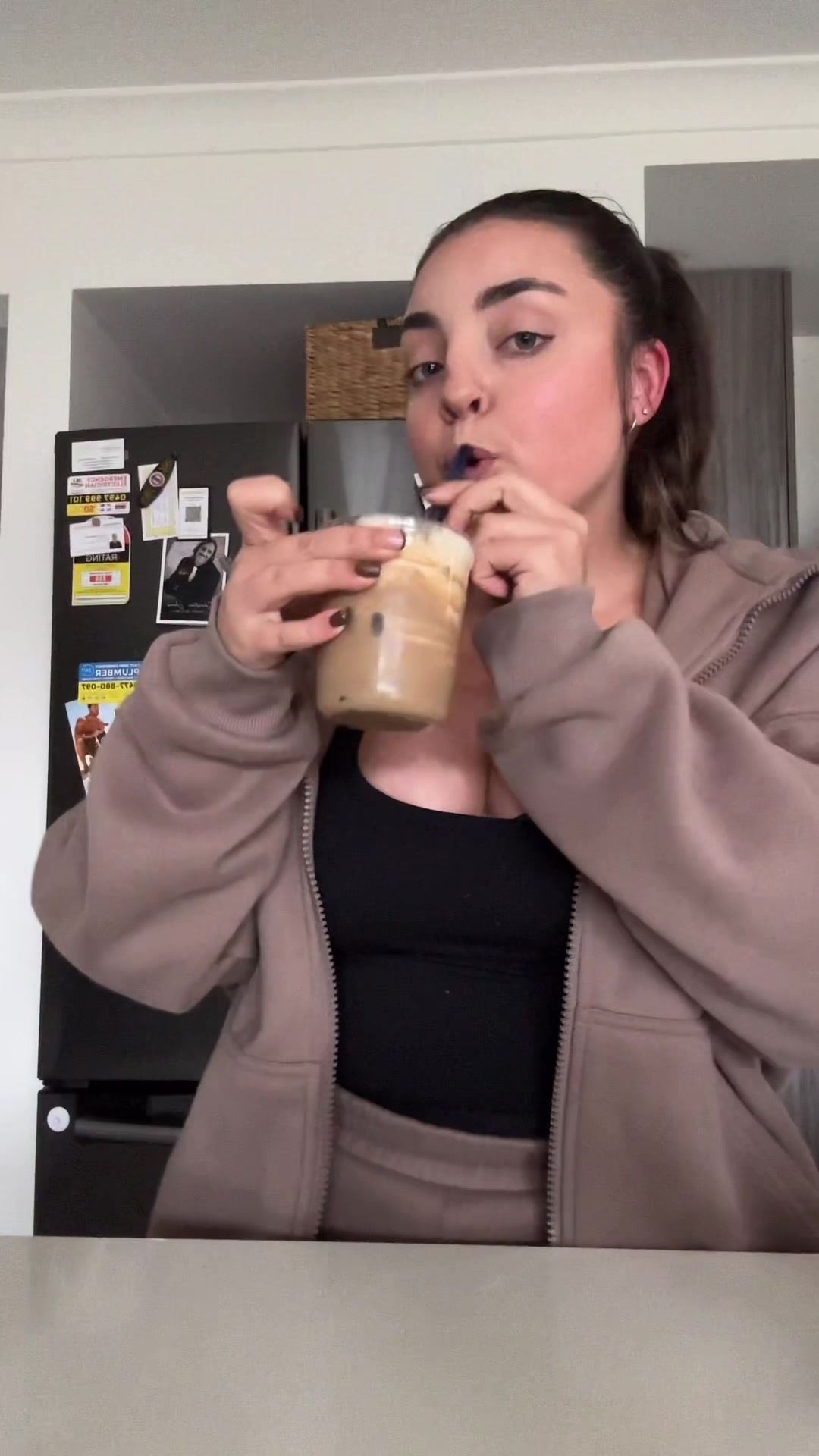 TikTok post by @isabellazollo for OxyShred Energy. Caption reads: [...] this one drink & it’s lactose free?....