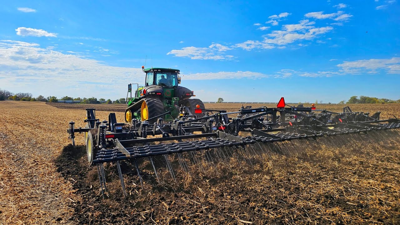 YouTube post by @MillennialFarmer for Yankum. Caption reads: Racing to Finish Soybean Harvest!.
