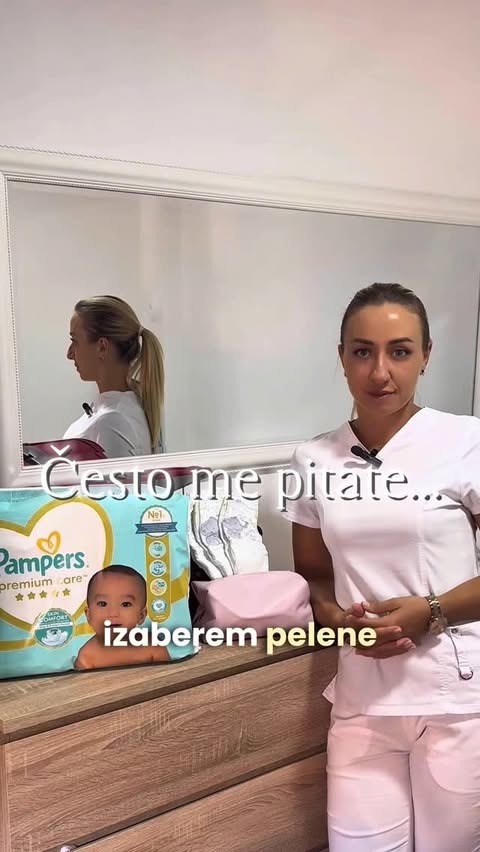 Instagram post by @roditeljski.kutak for Pampers. Caption reads: Često me pitate da li možete unapred da izaberem....
