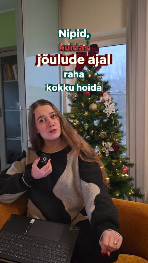 Instagram post by @b2rbelgrihin for Luminor Eesti. Caption reads: Kas te jõuluajal säästate või lähete "all out"?....